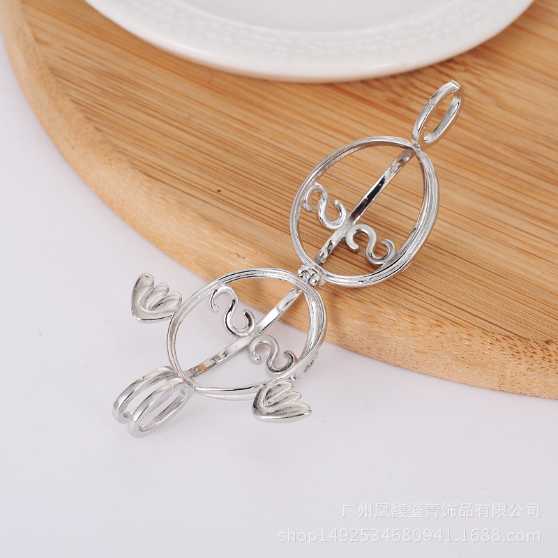Getting pregnant woman harp ball refined oil bottle hollowed out pearl purse wing magic box aroma&fragrance phase box sweater necklace pendant