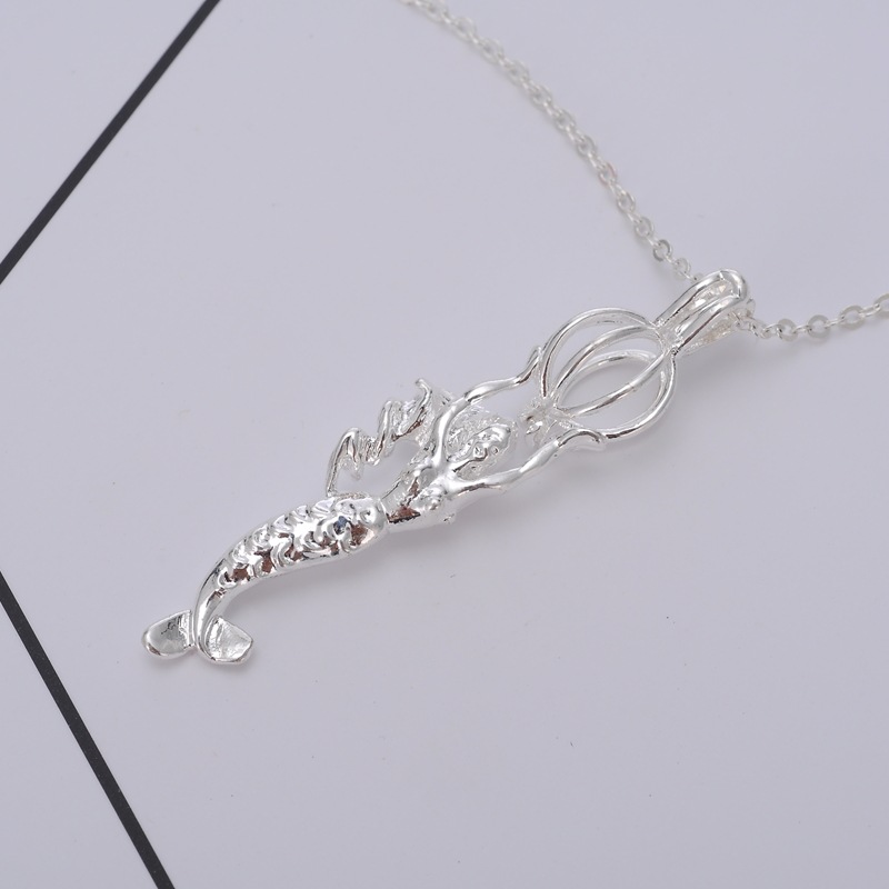 Oyster pearl harp ball essence oil bottle holconserved mermaid magic box aroma-phase box sweater necklace pendant collarbone chain