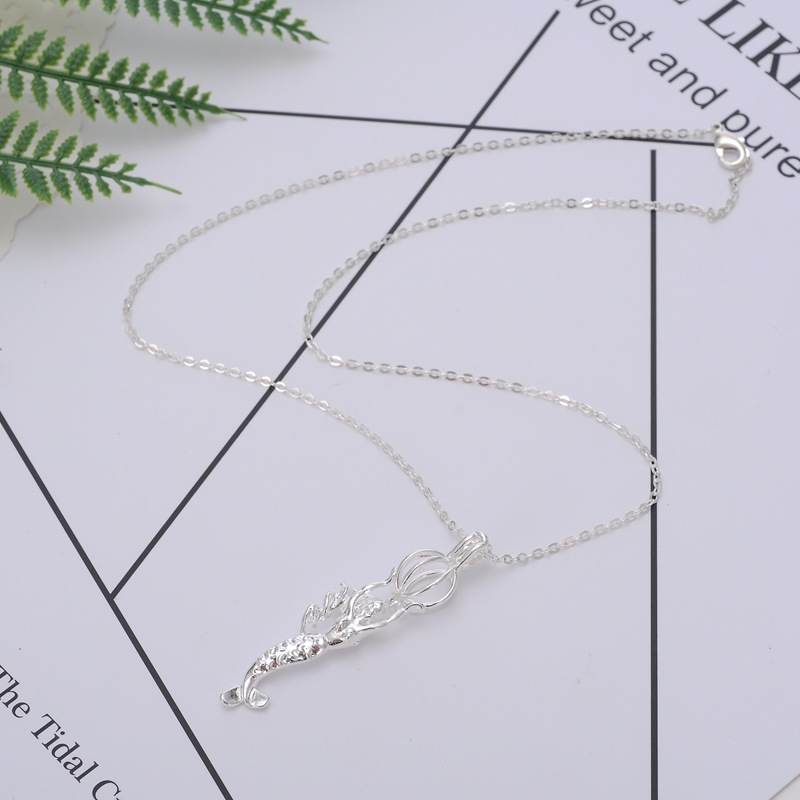 Oyster pearl harp ball essence oil bottle holconserved mermaid magic box aroma-phase box sweater necklace pendant collarbone chain