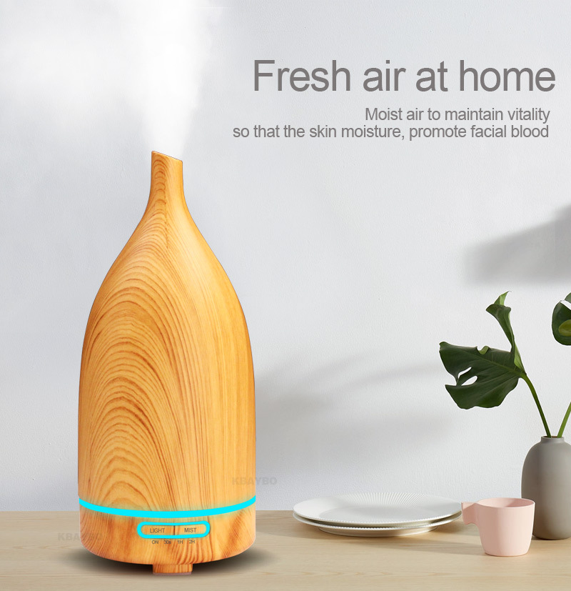 Wholesale 100ML wood grain wine bottle humidifier aroma machine color night light aroma machine