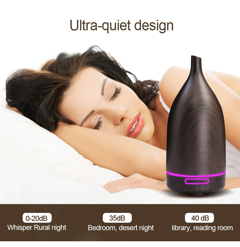 Wholesale 100ML wood grain wine bottle humidifier aroma machine color night light aroma machine