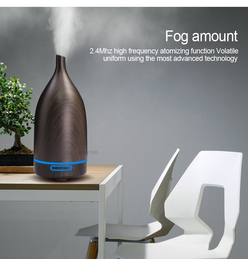 Wholesale 100ML wood grain wine bottle humidifier aroma machine color night light aroma machine