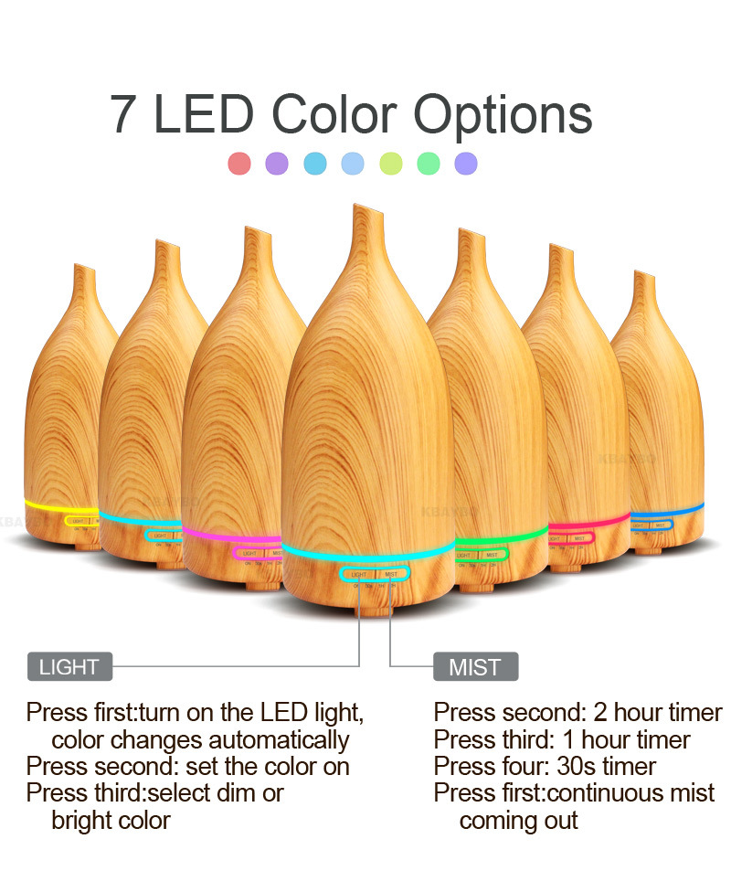 Wholesale 100ML wood grain wine bottle humidifier aroma machine color night light aroma machine