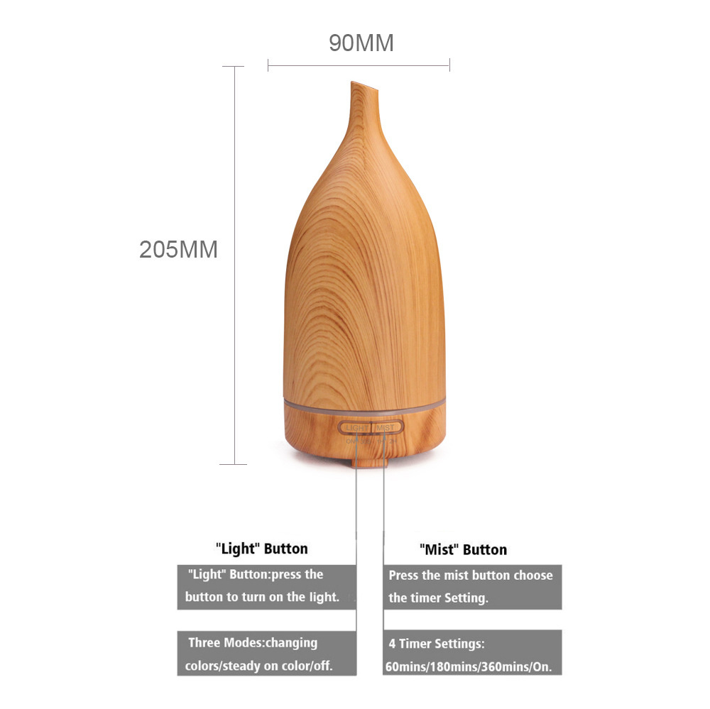 Wholesale 100ML wood grain wine bottle humidifier aroma machine color night light aroma machine