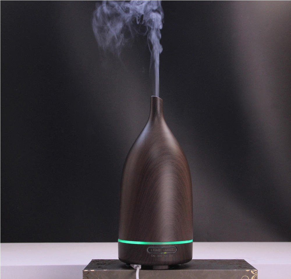 Wholesale 100ML wood grain wine bottle humidifier aroma machine color night light aroma machine
