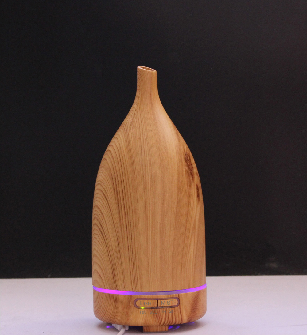 Wholesale 100ML wood grain wine bottle humidifier aroma machine color night light aroma machine