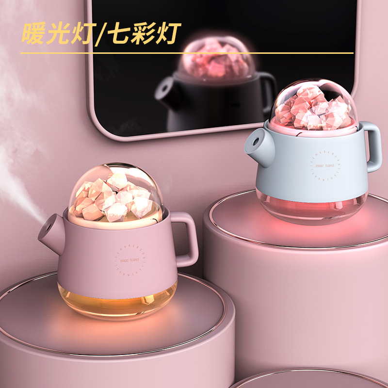 2021 Creative Water Bottle Humidifier Dormitory Bedroom Wireless Mute Salt Stone Aroma Diffuser Spray Ultrasonic Aroma Diffuser Gift