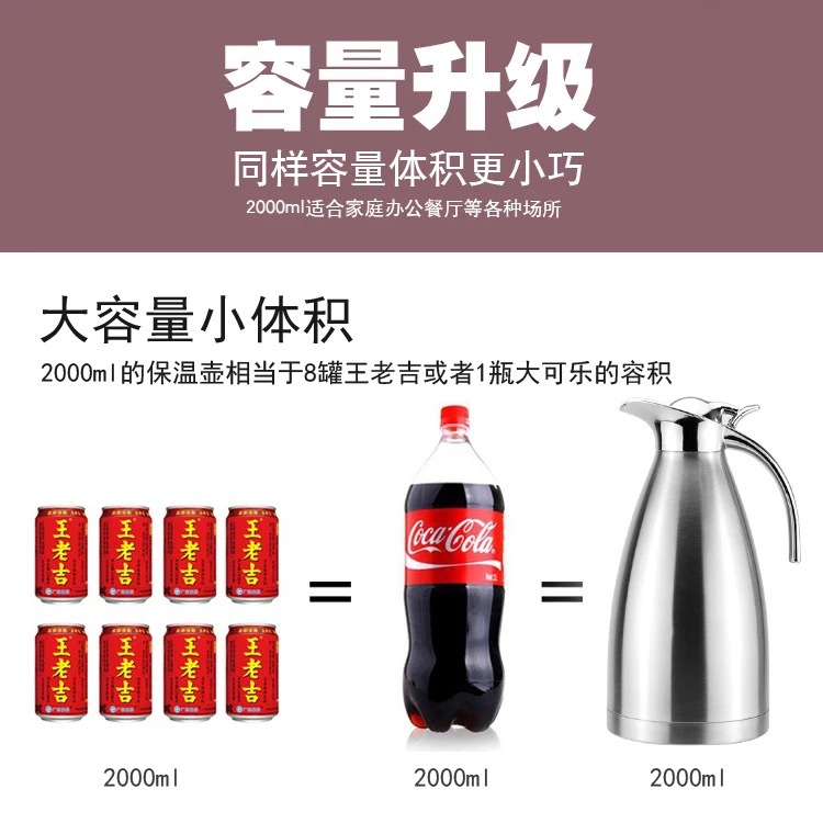 Stainless steel thermo-thermos vacuum two-layer coffeepot home hotel european-style cold and hot water bottle gift.