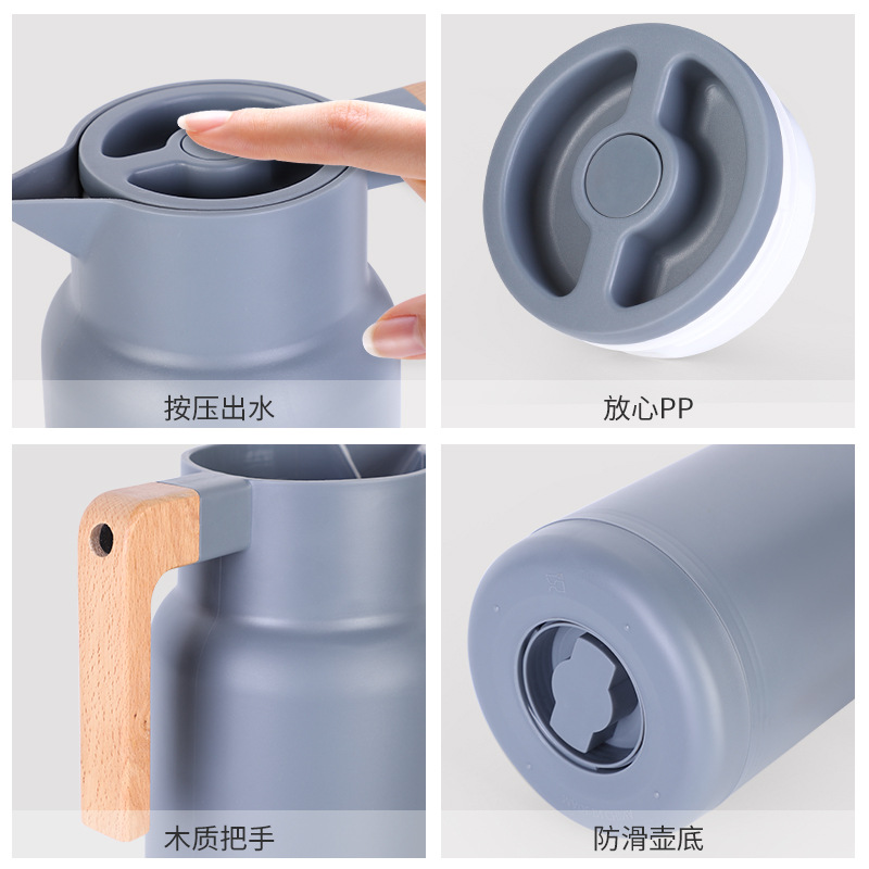 New Double-Layer Plastic Glass Liner Insulation Bottle Thermo Household Large Capacity Heat Preservation Bottle Thermal Insulation Kettle Wholesale