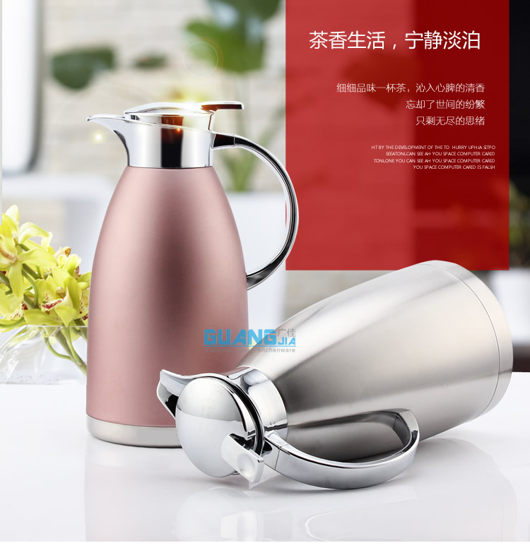 Stainless Steel Vacuum Insulated Pot Household Thermos Thermo European Coffee Pot Cold Water Bottle Cold Insulation Stainless Steel Vacuum Insulated Pot Household Thermos Thermo European Coffee Pot Cold Water Bottle Cold Insulation