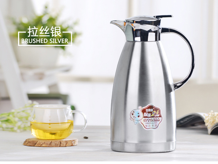 Carafe Household 304 Stainless Steel Thermo Jug Thermal Carafe Hot Thermos Vacuum Bottle 23L European Mass Zhen Kong Hu Carafe Household 304 Stainless Steel Thermo Jug Thermal Carafe Hot Thermos Vacuum Bottle 23L European Mass Zhen Kong Hu