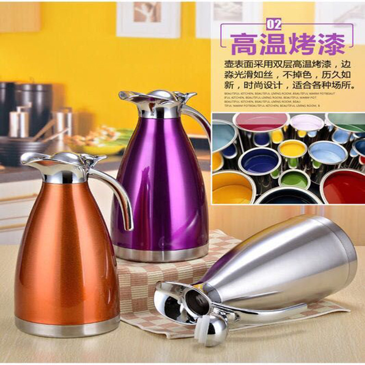 304 Stainless Steel Thermo Jug Double-Layer Vacuum Kettle European-Style Household Coffee Pot Kettle Thermos Bottle Gift