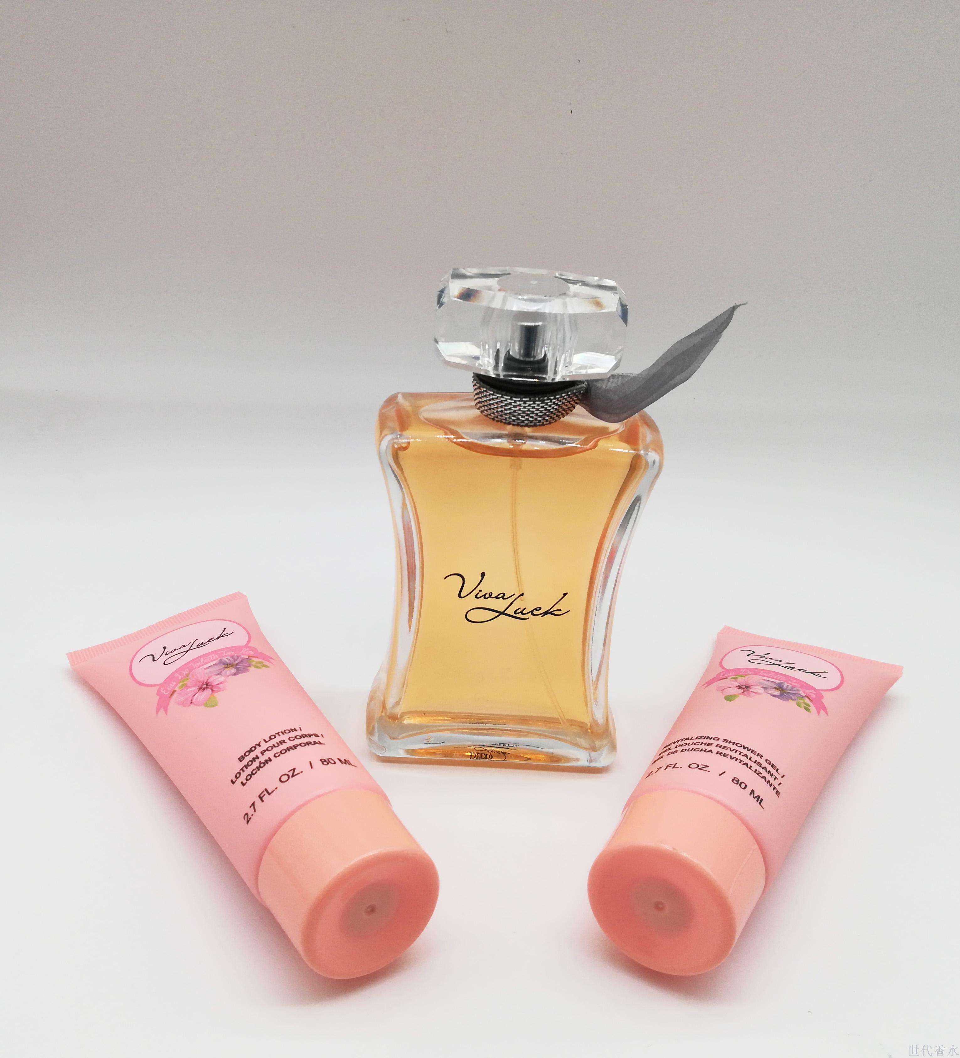 New foreign trade women&#039;s perfume three-piece set of 100ML perfume +90ML skin lotion +90ML shower gel