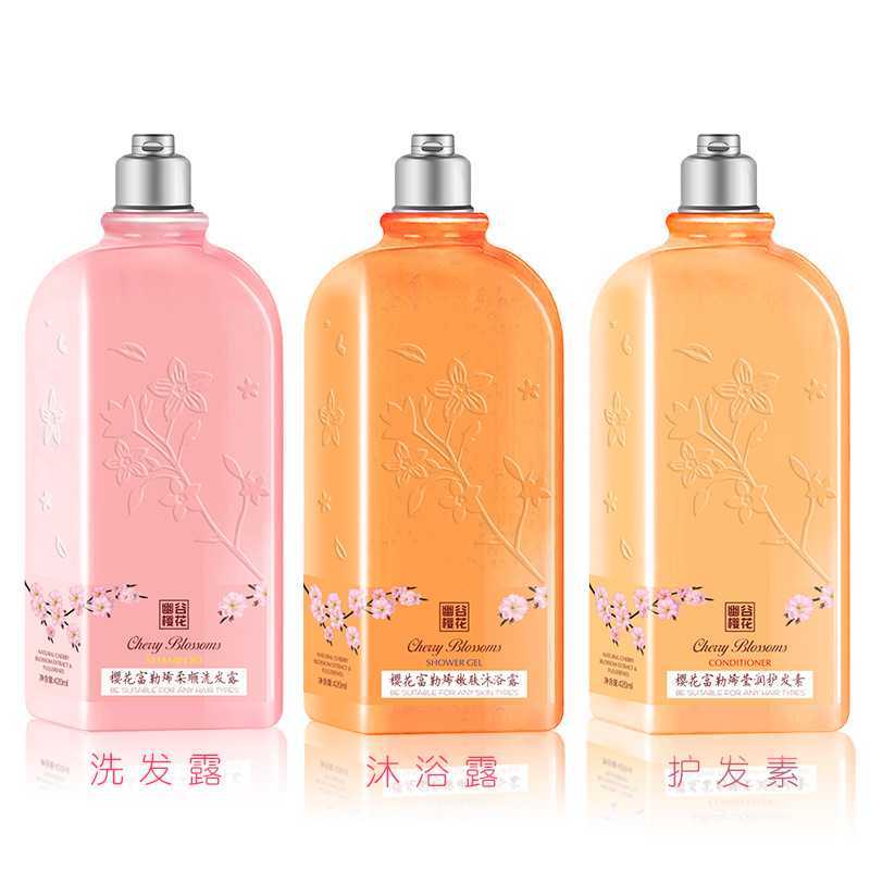 Popular Live Cherry Blossom Skin Rejuvenation Bath Lotion 420ml Perfume Shower Gel Moisturizing Bath Lotion