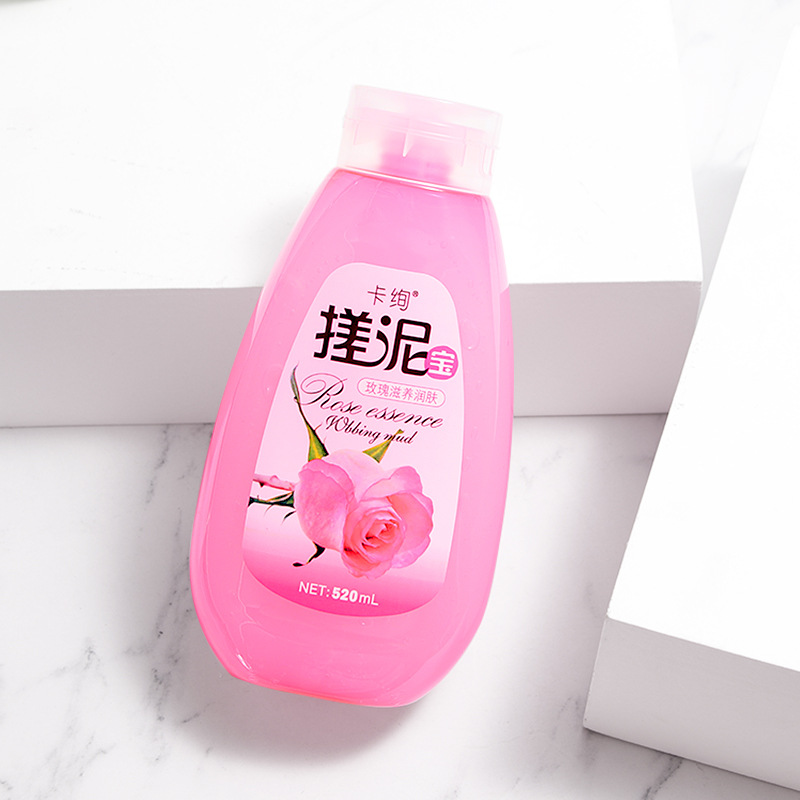 Wholesale Aloe Rose Rubbing Mud Body Wash Body Cleaning Exfoliating Chicken Skin Shower Gel Salt Gel