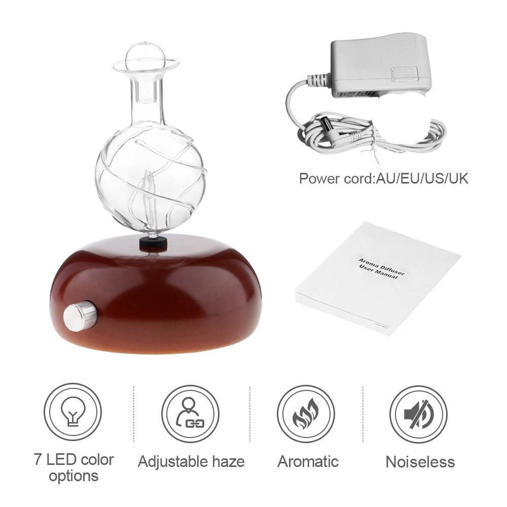 Wood Cold Spray Nebulizing Diffuser Wood Grain Glass Mini Aromatherapy Machine Automatic Aerosol Dispenser Fragrant