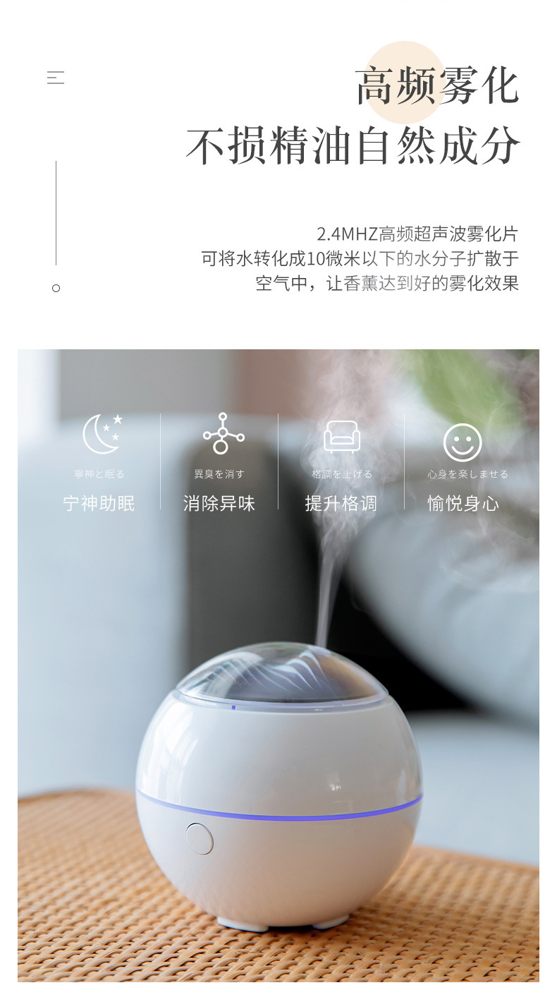 Customized Mountain View Aroma Diffuser USB Mini Desktop Ultrasonic Aroma Diffuser Essential Oil Aerosol Dispenser Customized Mountain View Aroma Diffuser USB Mini Desktop Ultrasonic Aroma Diffuser Essential Oil Aerosol Dispenser