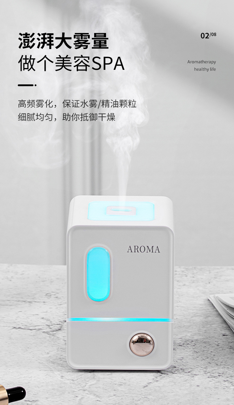 Cross-Border New Arrival Mini USB Aroma Diffuser Atomization Household Hotel Automatic Aerosol Dispenser Small Night Lamp Smart Nebulizing Diffuser