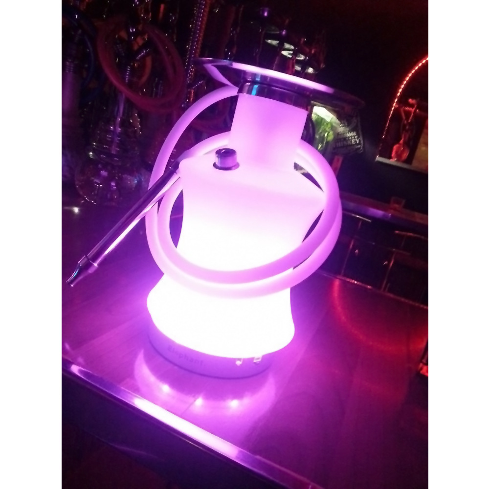 New High-End Hookah Lamp Holder 15cm Diameter Silver Shell Rechargeable Full Color Led Hookah Lamp