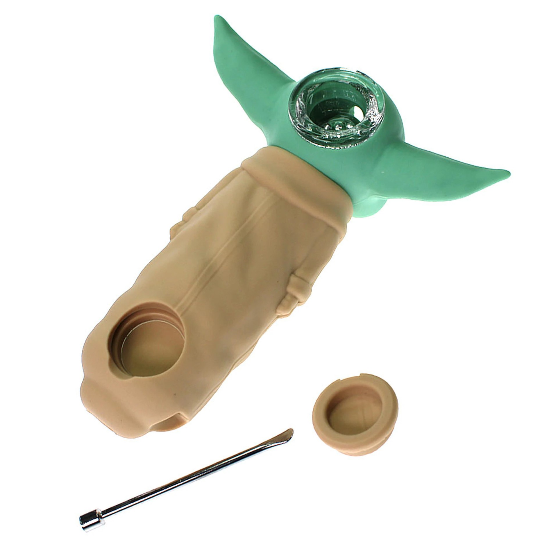 Cross-Border New Yoda Pipe Alien Silicone Shisha Hookah Star Wars Yoda Baby Pipe Spot