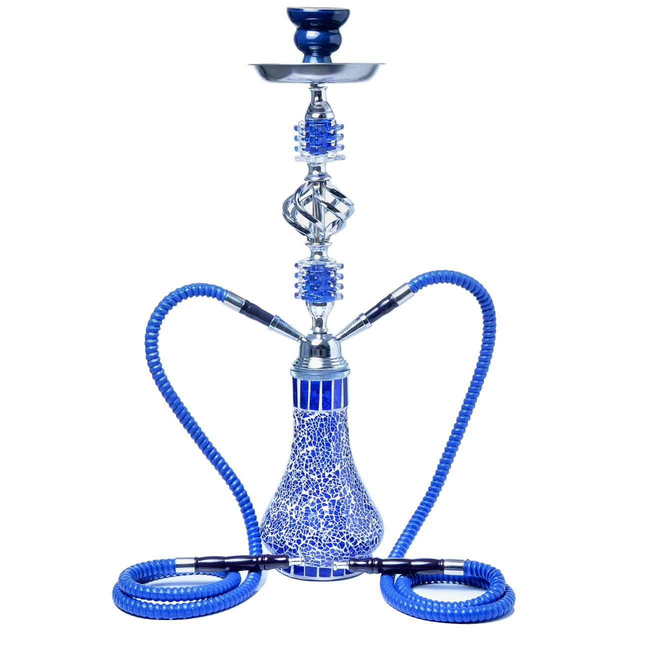Cross-Border Supply Supply Arabic Hookah Glass Pot Double Pipe Hookah Set Finished Hookah Foreign Trade Shisha