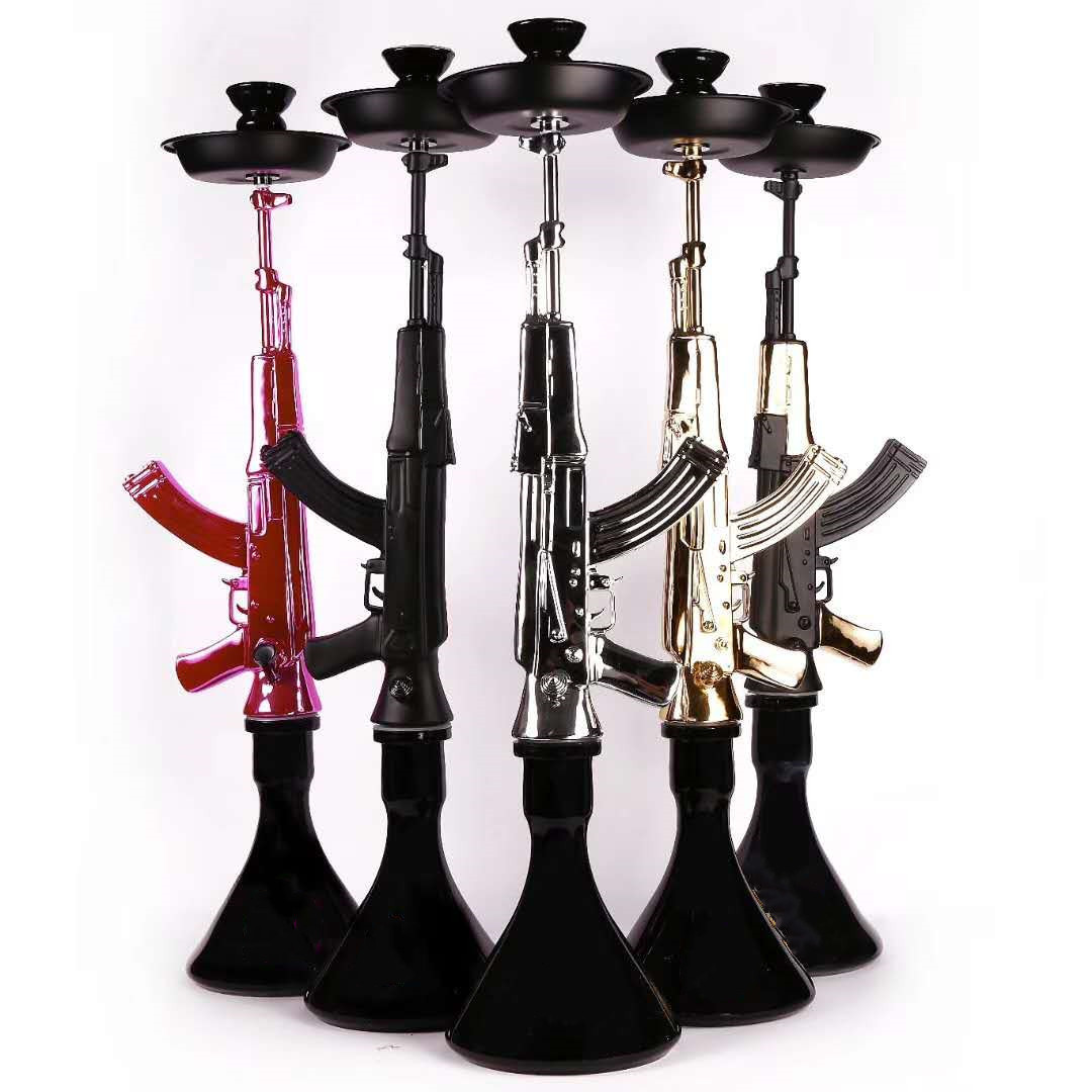 Cross-Border Factory Supply AK47 Resin Electroplating Large Arabic Hookah Shisha