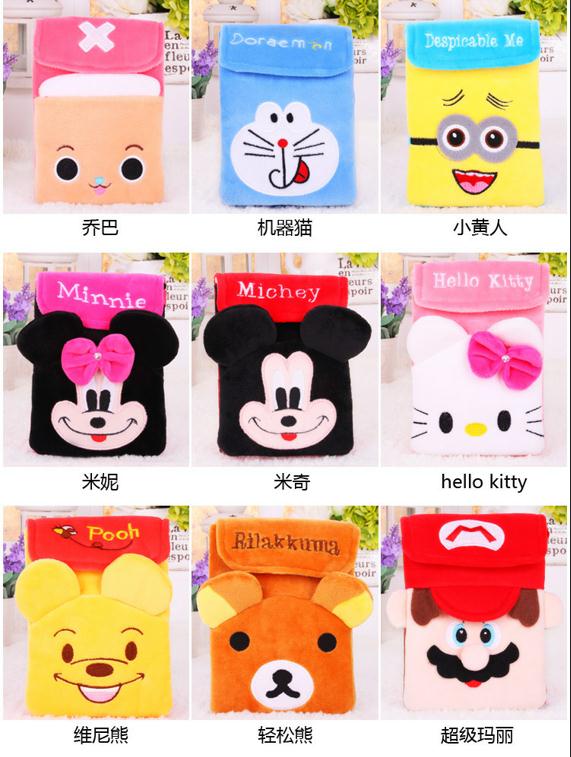 Plush cartoon phone bag satchel Mickey Minnie KT cat card package small wallet Plush cartoon phone bag satchel Mickey Minnie KT cat card package small wallet