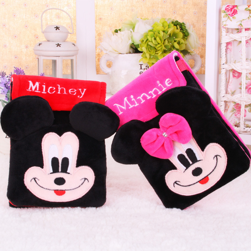 Plush cartoon phone bag satchel Mickey Minnie KT cat card package small wallet