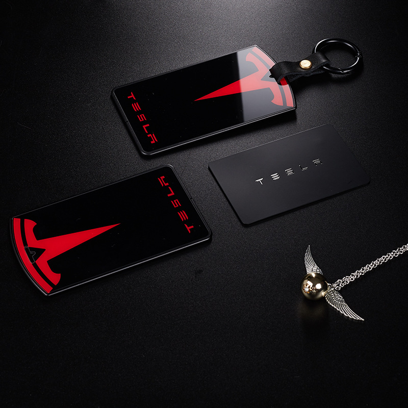 Applicable to Tesla MODEL3 Mirror Card Key Case Glass Key Ring Protection Card Case Car Key Case Applicable to Tesla MODEL3 Mirror Card Key Case Glass Key Ring Protection Card Case Car Key Case