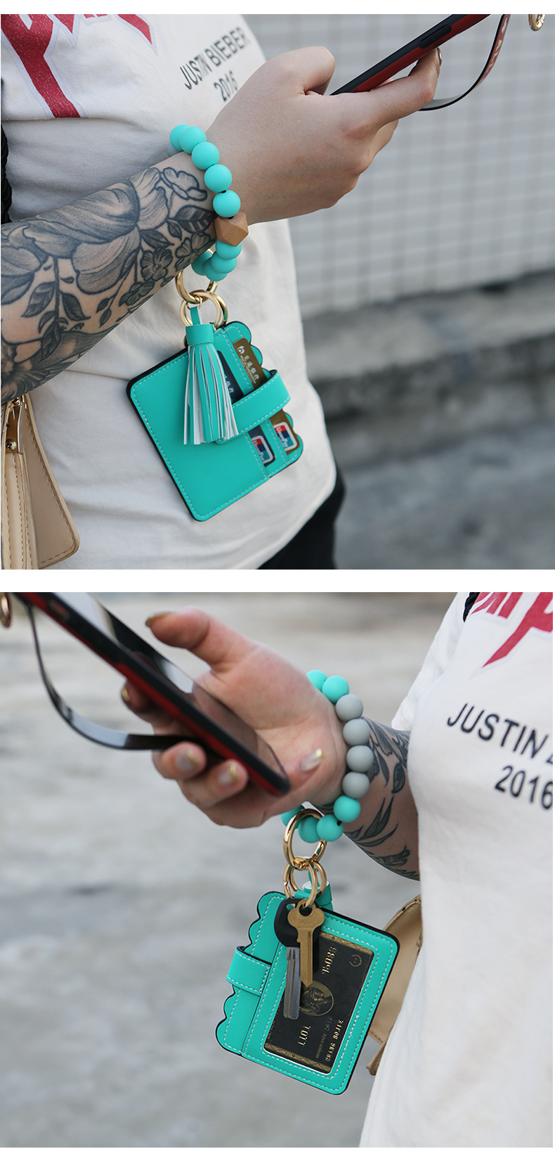 Bracelet Wrist Keychain Foreign Trade Amazon Pu Tassel Card Bag Silicone Fashion Bracelet Bracelet Key Ring Bracelet Wrist Keychain Foreign Trade Amazon Pu Tassel Card Bag Silicone Fashion Bracelet Bracelet Key Ring