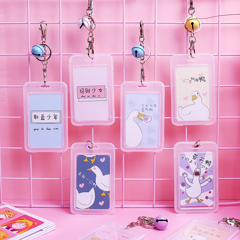 1549 Transparent Bus Card Cover Protective Cover Access Control Student Fresh Keychain Creative Campus Cute Meal Card