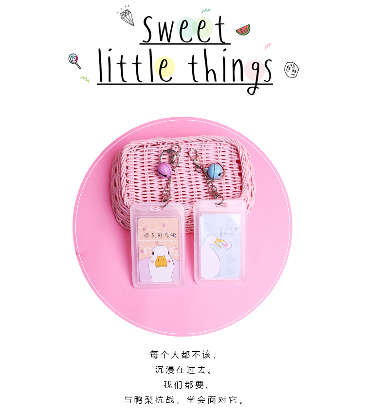 1549 Transparent Bus Card Cover Protective Cover Access Control Student Fresh Keychain Creative Campus Cute Meal Card