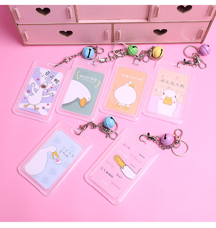 1549 Transparent Bus Card Cover Protective Cover Access Control Student Fresh Keychain Creative Campus Cute Meal Card