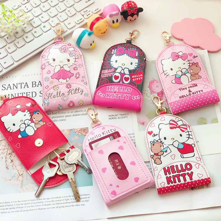 New Cute Cartoon Melody Retractable Key Ring Card Holder Snoopy Stretch Key Cover Card Holder Bus Card Holder