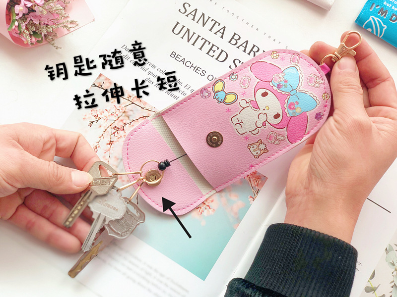 New Cute Cartoon Melody Retractable Key Ring Card Holder Snoopy Stretch Key Cover Card Holder Bus Card Holder New Cute Cartoon Melody Retractable Key Ring Card Holder Snoopy Stretch Key Cover Card Holder Bus Card Holder