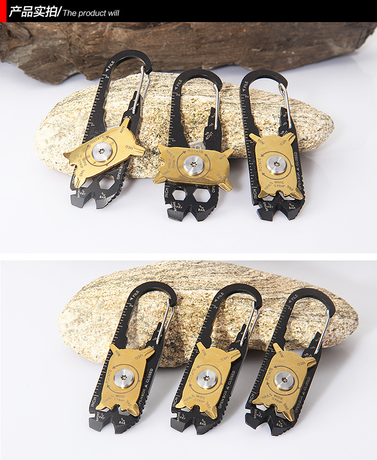 Camping Tool Card 20in1 Stainless Steel Combination Portable EDC Portable Keychain Deformation Climbing Button Carabiner Camping Tool Card 20in1 Stainless Steel Combination Portable EDC Portable Keychain Deformation Climbing Button Carabiner