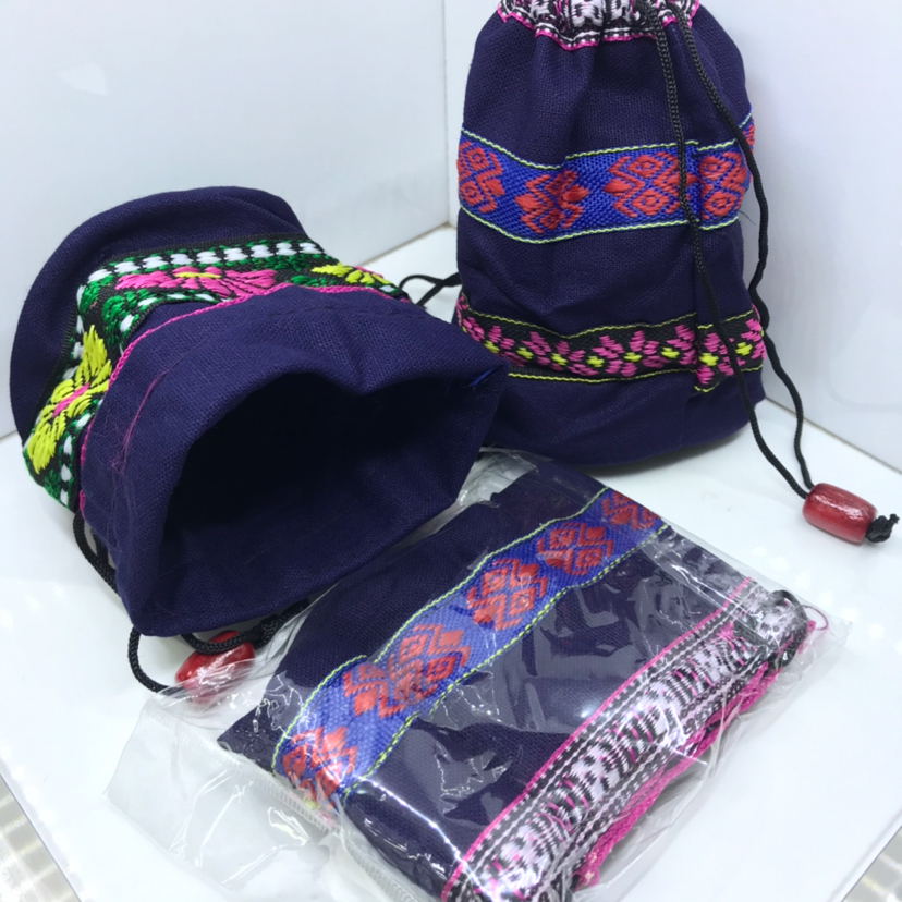 The small bucket bag made of cotton cloth can hold The small change key card multi-function bag