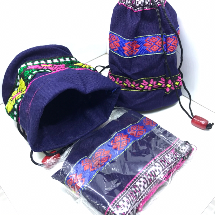 The small bucket bag made of cotton cloth can hold The small change key card multi-function bag