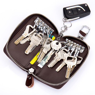 Fashion Simple Multifunctional Car Key Case Men's Genuine Leather Large Capacity Cowhide Women's Key Bag New Card Holder Fashion Simple Multifunctional Car Key Case Men's Genuine Leather Large Capacity Cowhide Women's Key Bag New Card Holder