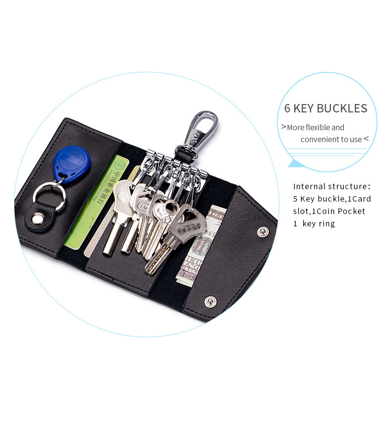 Fashion Simple Multifunctional Car Key Case Men's Genuine Leather Large Capacity Cowhide Women's Key Bag New Card Holder Fashion Simple Multifunctional Car Key Case Men's Genuine Leather Large Capacity Cowhide Women's Key Bag New Card Holder