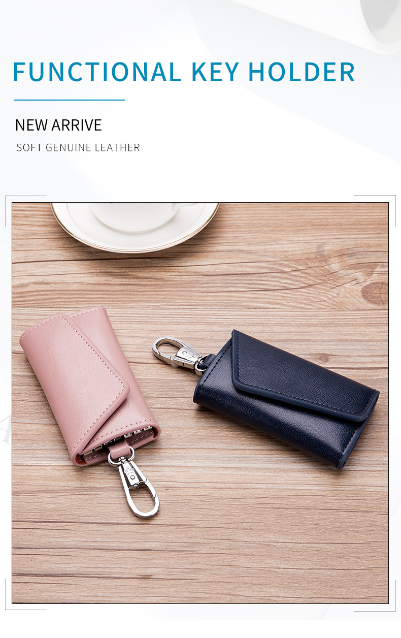 Fashion Simple Multifunctional Car Key Case Men's Genuine Leather Large Capacity Cowhide Women's Key Bag New Card Holder Fashion Simple Multifunctional Car Key Case Men's Genuine Leather Large Capacity Cowhide Women's Key Bag New Card Holder