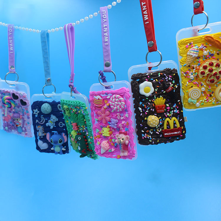 Simulation Cream Glue DIY Card Holder Homemade Material Bag Keychain Pendant Creative Handmade Parent-Child Handmade