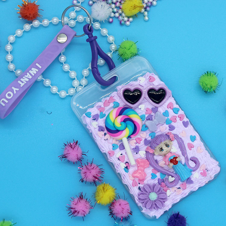Simulation Cream Glue DIY Card Holder Homemade Material Bag Keychain Pendant Creative Handmade Parent-Child Handmade