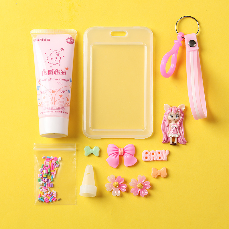 Simulation Cream Glue DIY Card Holder Homemade Material Bag Keychain Pendant Creative Handmade Parent-Child Handmade Simulation Cream Glue DIY Card Holder Homemade Material Bag Keychain Pendant Creative Handmade Parent-Child Handmade