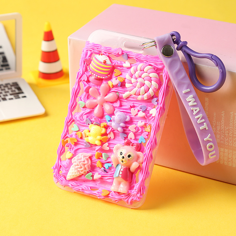 Simulation Cream Glue DIY Card Holder Homemade Material Bag Keychain Pendant Creative Handmade Parent-Child Handmade Simulation Cream Glue DIY Card Holder Homemade Material Bag Keychain Pendant Creative Handmade Parent-Child Handmade