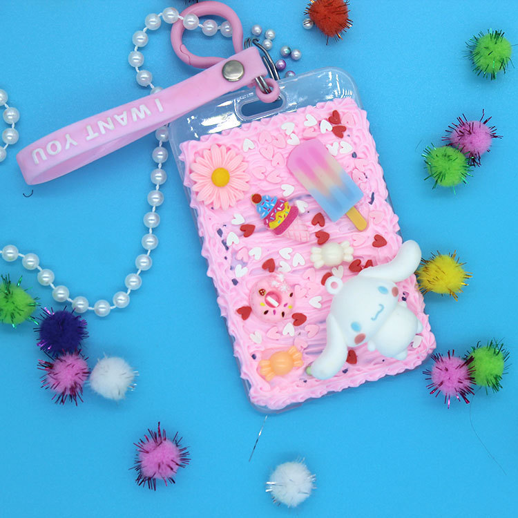 Simulation Cream Glue DIY Card Holder Homemade Material Bag Keychain Pendant Creative Handmade Parent-Child Handmade Simulation Cream Glue DIY Card Holder Homemade Material Bag Keychain Pendant Creative Handmade Parent-Child Handmade