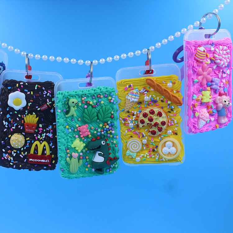 Simulation Cream Glue DIY Card Holder Homemade Material Bag Keychain Pendant Creative Handmade Parent-Child Handmade Simulation Cream Glue DIY Card Holder Homemade Material Bag Keychain Pendant Creative Handmade Parent-Child Handmade