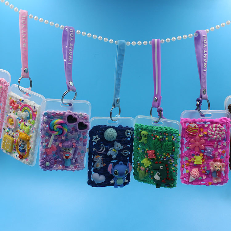 Simulation Cream Glue DIY Card Holder Homemade Material Bag Keychain Pendant Creative Handmade Parent-Child Handmade Simulation Cream Glue DIY Card Holder Homemade Material Bag Keychain Pendant Creative Handmade Parent-Child Handmade