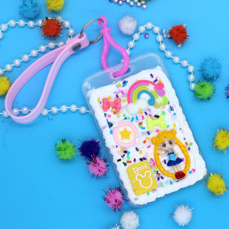 Simulation Cream Glue DIY Card Holder Homemade Material Bag Keychain Pendant Creative Handmade Parent-Child Handmade Simulation Cream Glue DIY Card Holder Homemade Material Bag Keychain Pendant Creative Handmade Parent-Child Handmade