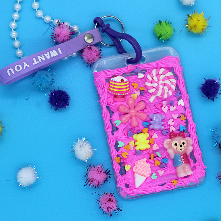 Simulation Cream Glue DIY Card Holder Homemade Material Bag Keychain Pendant Creative Handmade Parent-Child Handmade Simulation Cream Glue DIY Card Holder Homemade Material Bag Keychain Pendant Creative Handmade Parent-Child Handmade